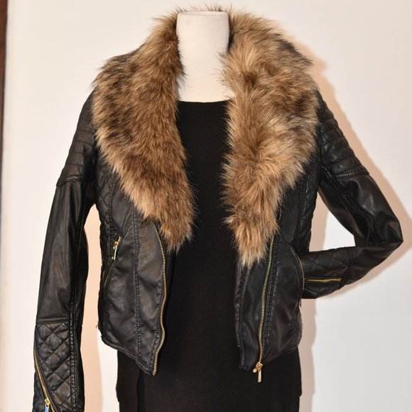 Amazing Vintage Faux-fur Faux-leather Jacket (H&M) - Picture 4 of 9